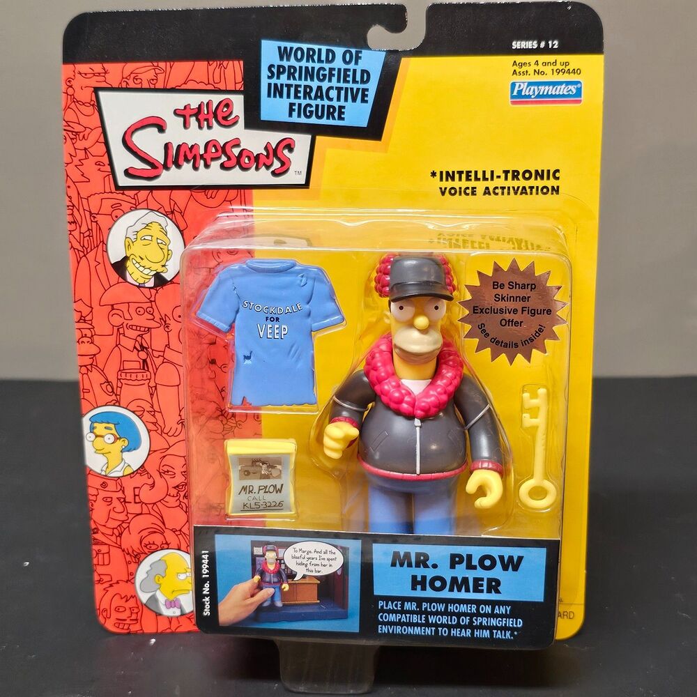 Mr. Plow Homer World of Springfield Simpsons Intellitronic Figure NIP Series 12
